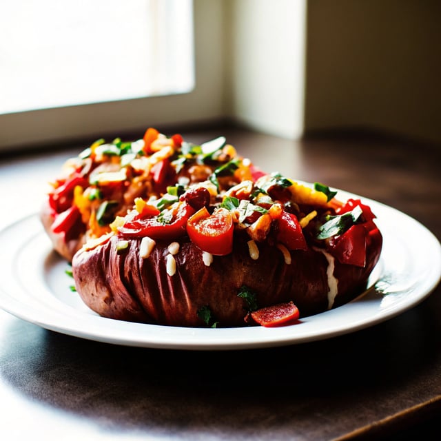 Loaded Vegetarian Sweet Potatoes