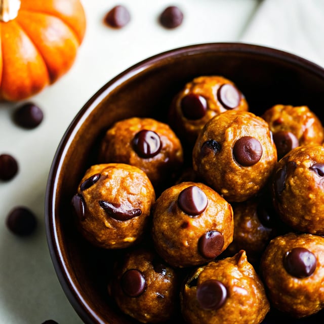 No-Bake Pumpkin Pie Energy Bites with Dark Chocolate Chunks