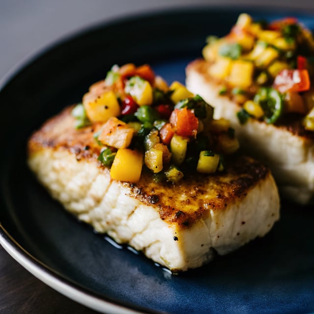 Pan-Seared Halibut with Citrus-Jalapeño Salsa