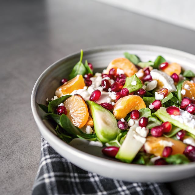 Pomegranate, Clementine and Ricotta Salad with Toasted Almonds and Avocado (aka Antioxidant Salad)