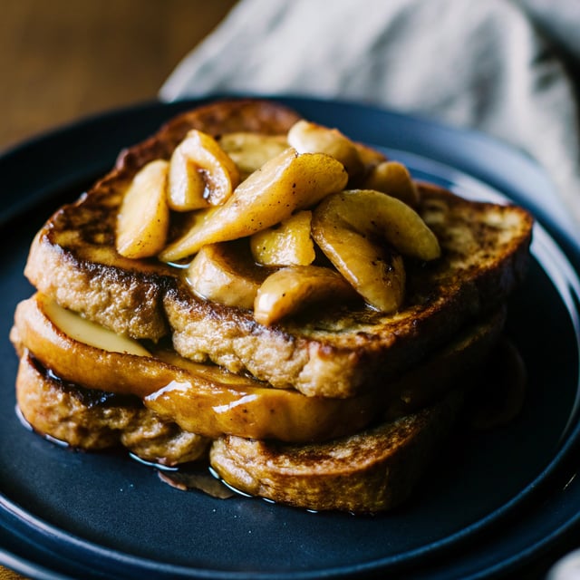 Pumpkin French Toast with Sautéed Apples