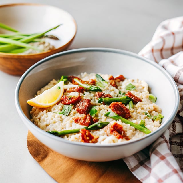 Quinoa Risotto with Roasted Asparagus and Sun-Dried Tomatoes