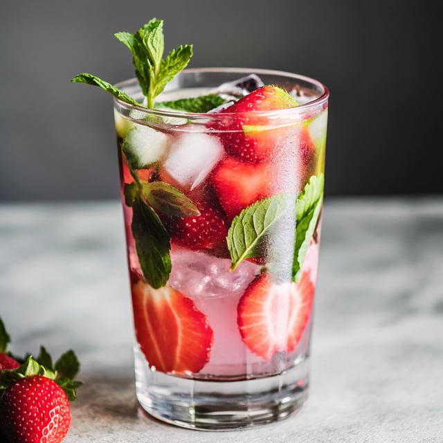 Roasted Strawberry Mint Lemonade