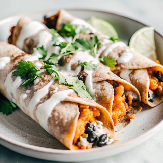 Roasted Sweet Potato, Kale and Black Bean Enchiladas