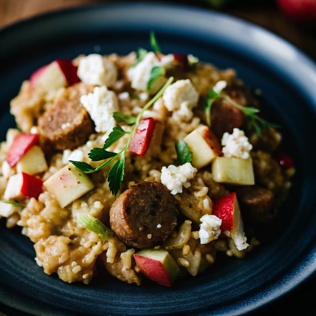 Sausage and Apple Risotto with Goat Cheese