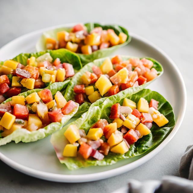 Spicy Mango-Avocado Poké Lettuce Wraps
