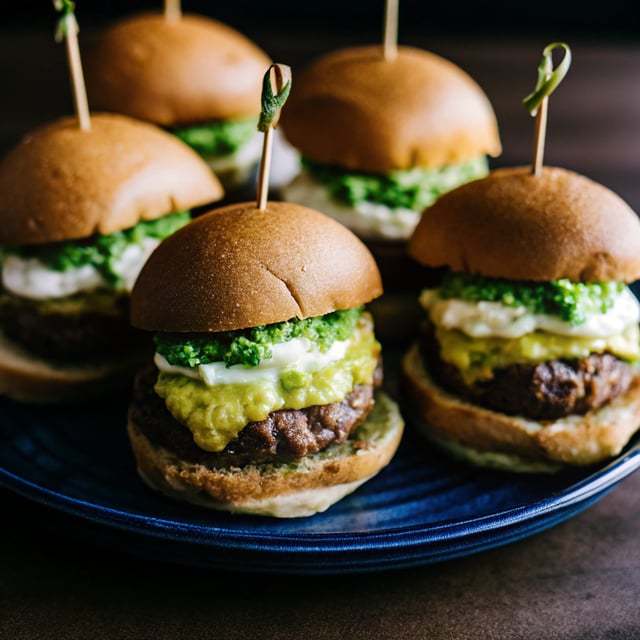 Steak and Egg Sliders with Herbed Avocado Spread
