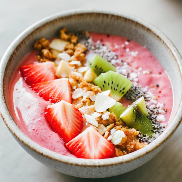 Strawberry Kombucha Smoothie Bowl