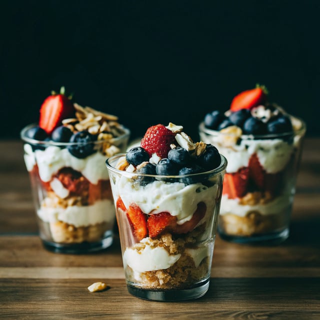 Summer Berry Parfaits with Vanilla Bean Ricotta and Toasted Almonds