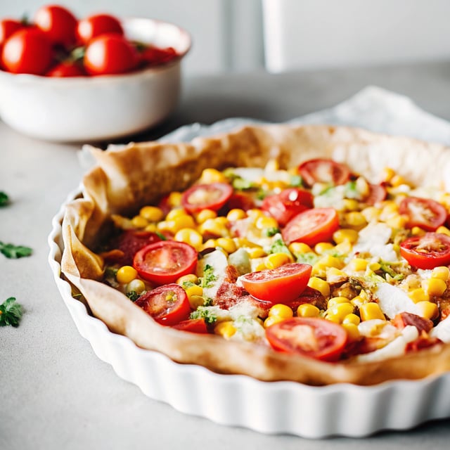 Summer Tart with Tomatoes, Corn, and Bacon