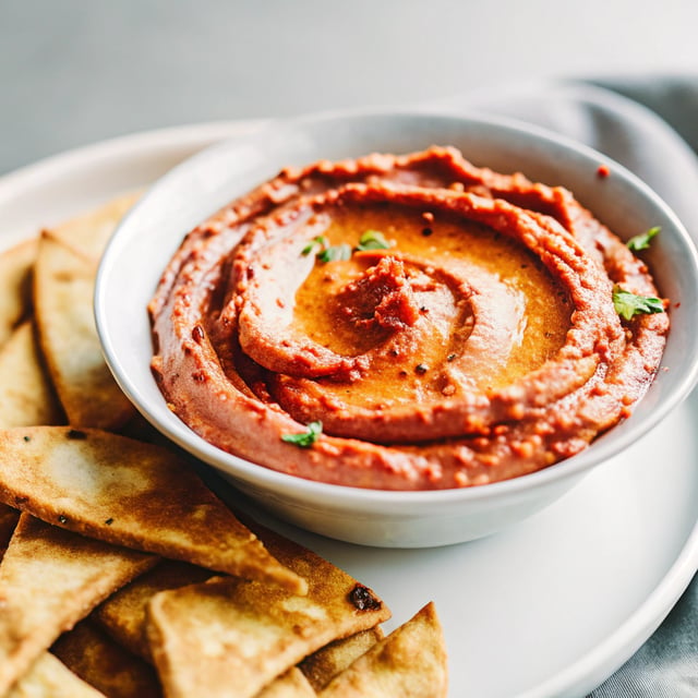 Super Smooth Chipotle Hummus with Chili-Lime Pita Chips