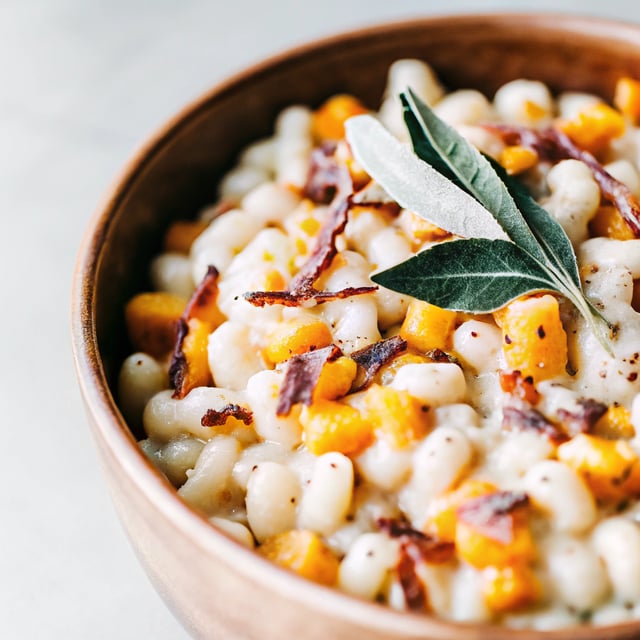 Three Cheese Pumpkin Mac with Pancetta and Sage