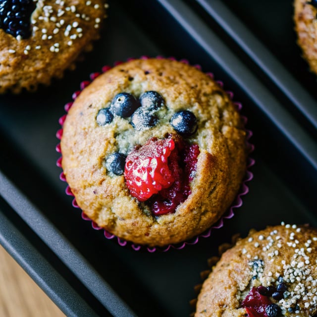 Triple Berry Chia Seed Muffins