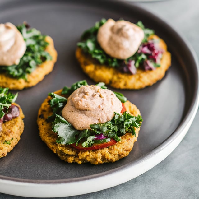 Amaranth Cakes w/ Lentils, Kale & Vegan Chipotle Aioli