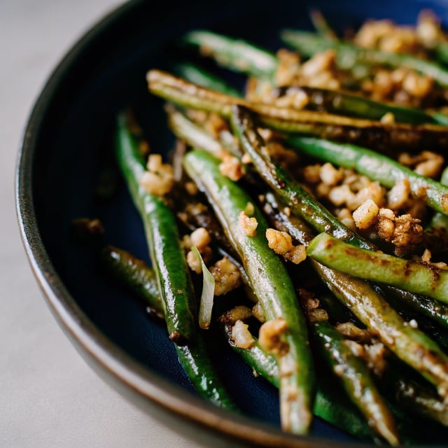 Blistered Green Beans with Toasted Walnut Vinaigrette