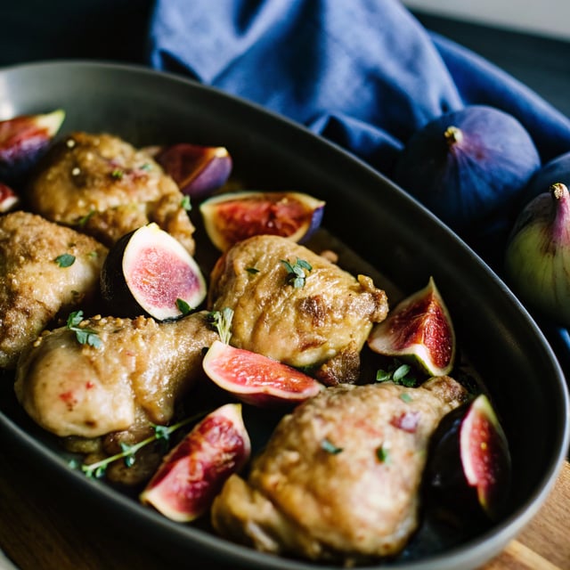 Braised Chicken with Fresh Figs