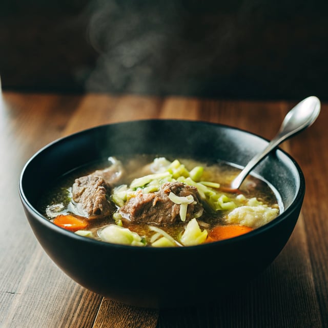 Brothy Leek, Lamb and Cabbage Soup ( Instapot)