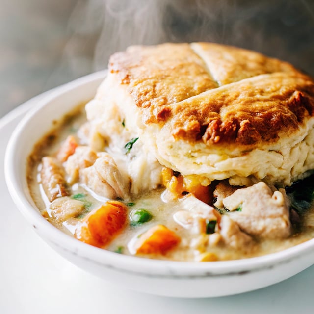 Chicken Pot Pie with Biscuit Crust