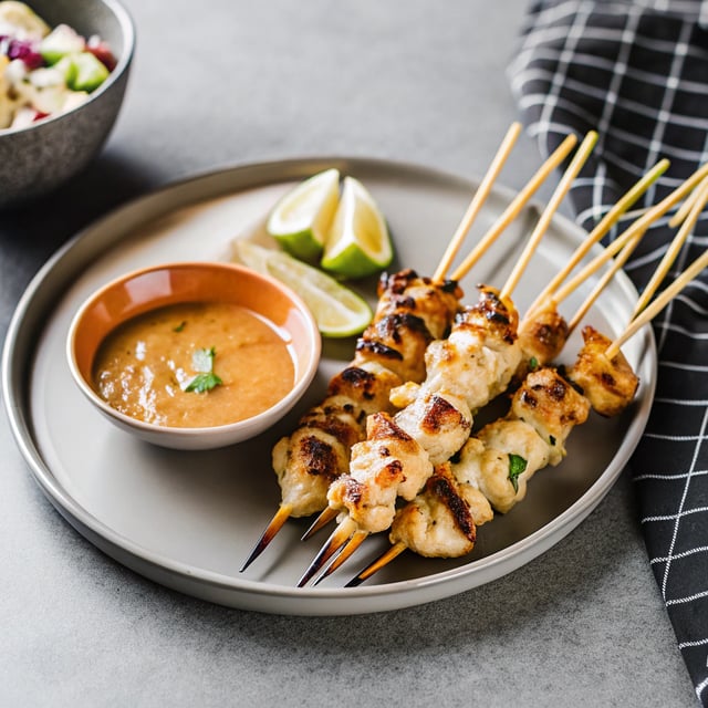 Chicken Satay with Peanut Dipping Sauce