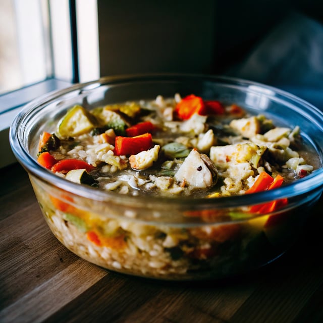Chicken Wild Rice Soup with Artichoke Hearts