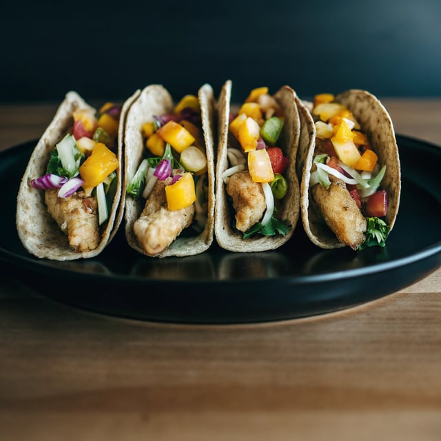 Chipotle Fish Tacos with Peach Salsa