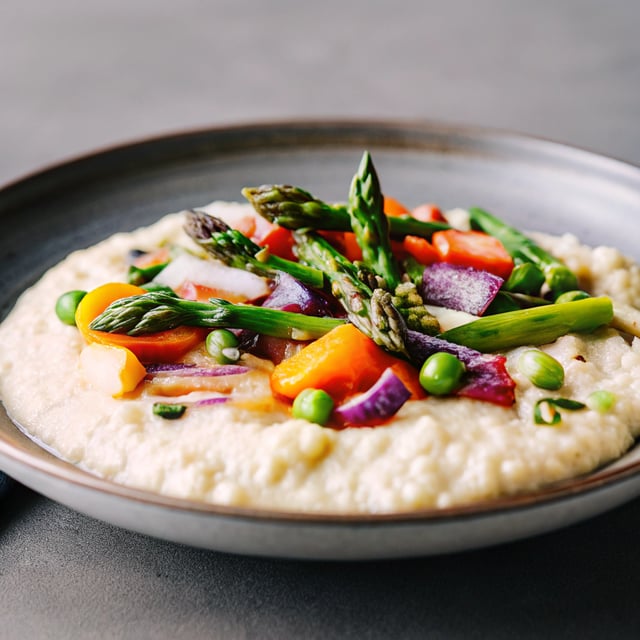 Creamy Polenta with Spring Veggies
