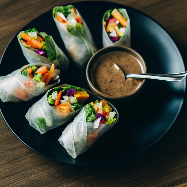 Fresh Spring Rolls with Peanut Dipping Sauce