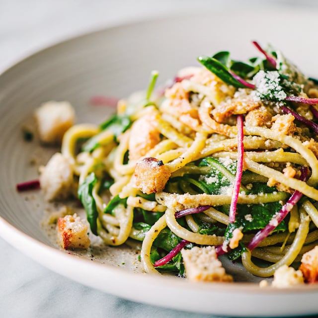 Garlicky Chard Pasta with Toasted Bread Crumbs