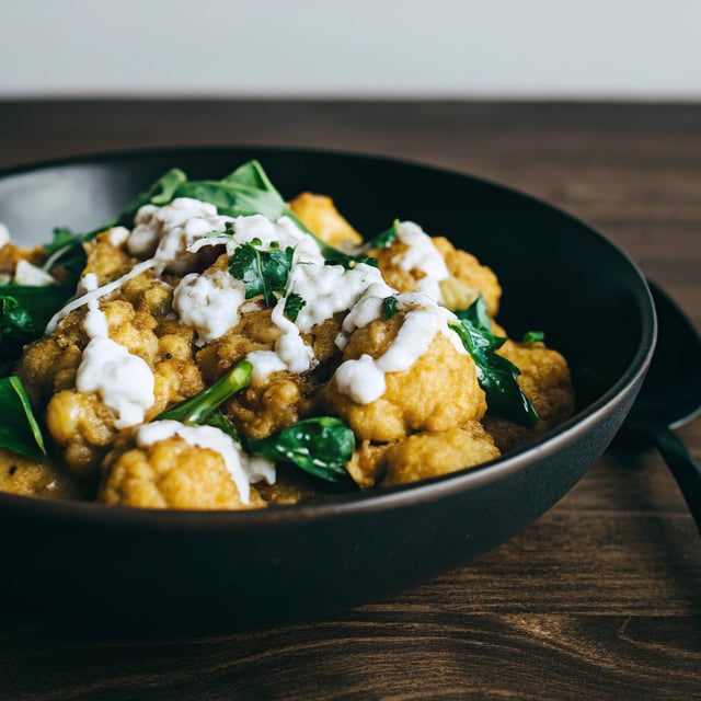 Golden Cauliflower Dal with Spinach and Coconut