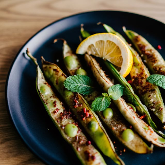 Grilled Fava Beans with Mint, Lemon Zest and Sumac