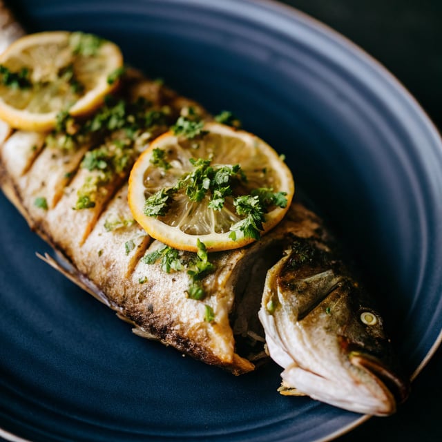 Grilled Whole Branzino With Preserved Lemon Gremolata