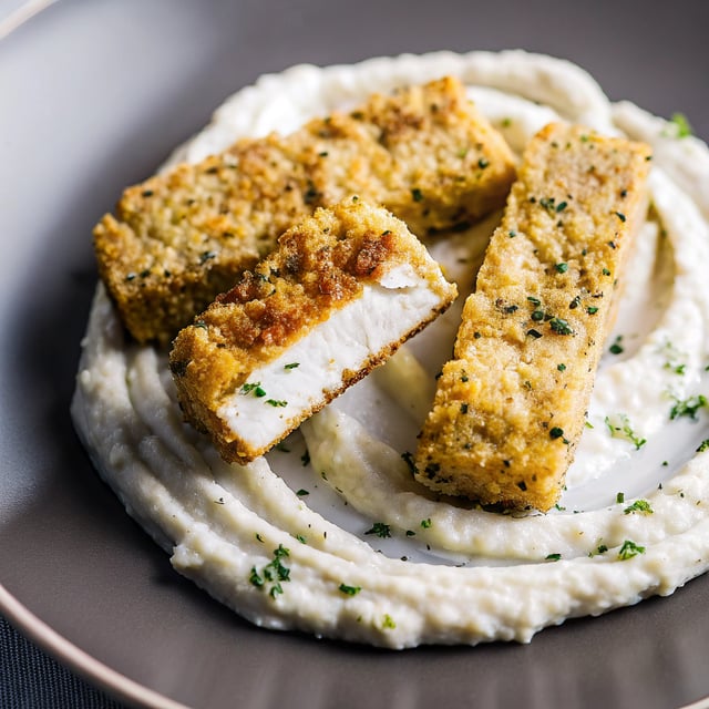Hemp Crusted Tofu with Celeriac Puree