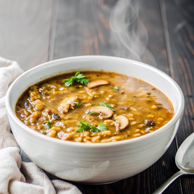 Mushroom Lentil Soup