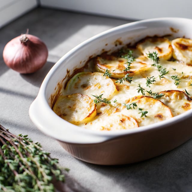 Parsnip Gratin with Gruyere and Thyme