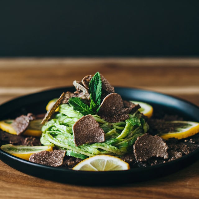 Pea Pasta with Mint, Truffle & Lemon