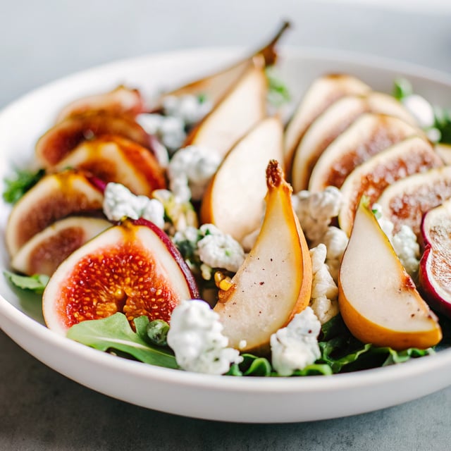 Pear Gorgonzola Salad with Fig Dressing