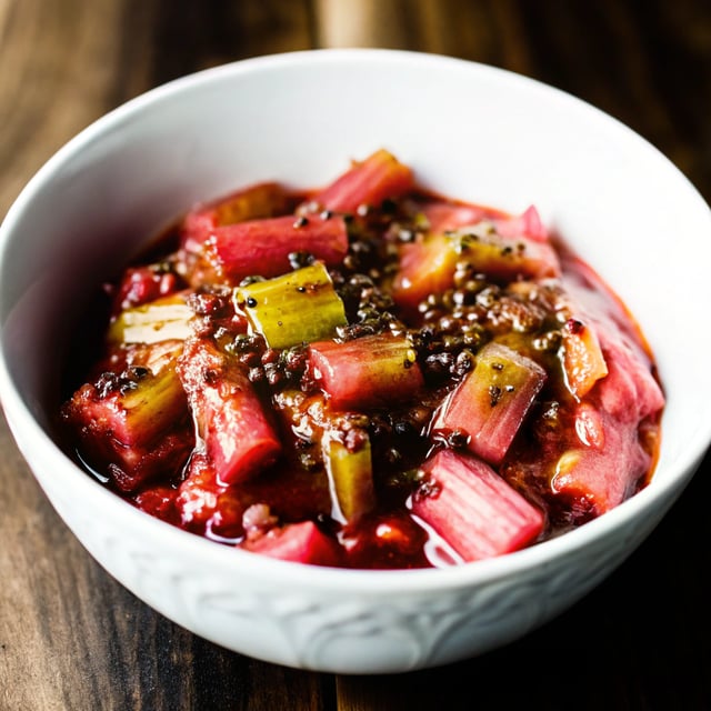 Rhubarb Jam with Chia Seeds and Maple Syrup