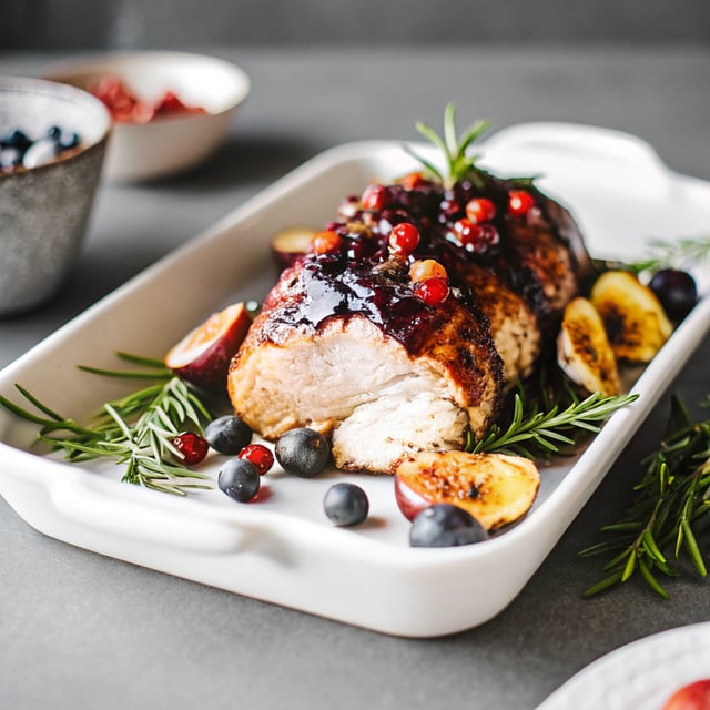 Roasted Turkey Breast with Blueberry Balsamic Glaze
