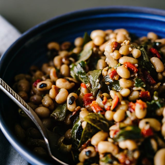Smoky Black Eyed Peas and Collard Greens