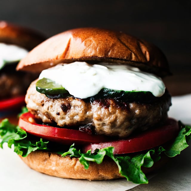Turkey Burger with Poblano and Chimichurri Mayo