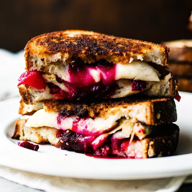 Turkey Grilled Cheese Sandwich with Cranberry Mustard