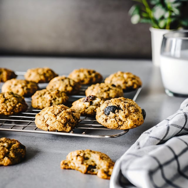 Vegan Oatmeal Cookies with Chai Soaked Raisins