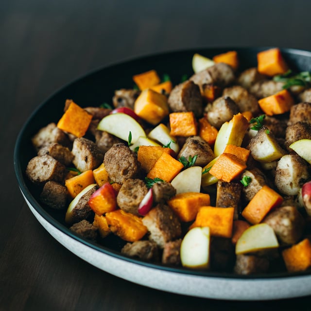 Sweet Potato Sausage Apple Hash