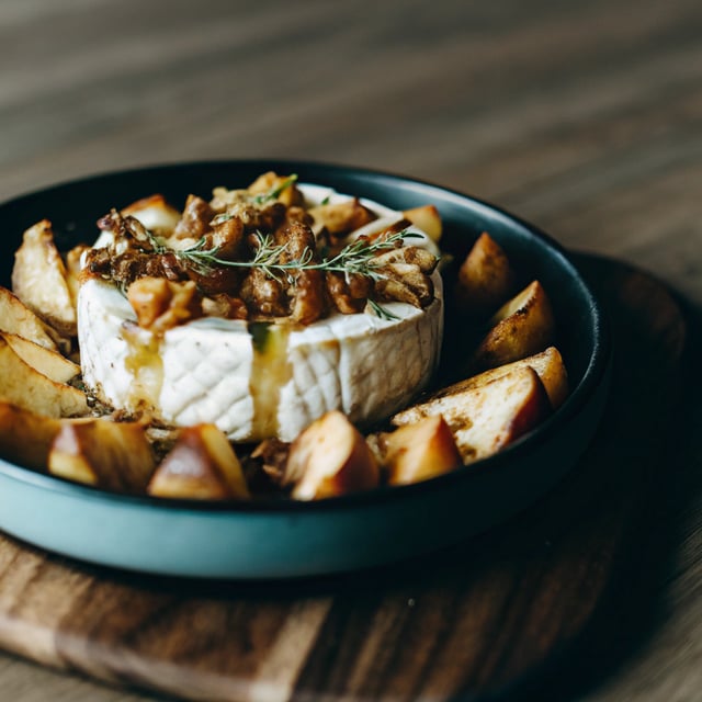 10-Minute Caramel Apple Baked Brie