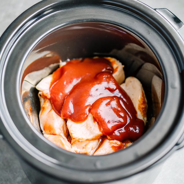 2-Ingredient Slow Cooker BBQ Chicken
