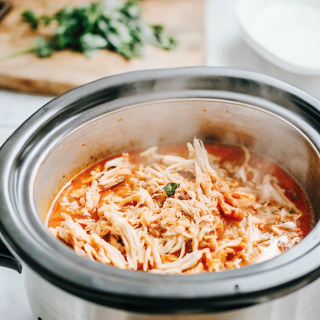2-Ingredient Slow Cooker Salsa Chicken