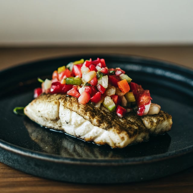 20-Minute Pan-Seared Fish with Pomegranate Salsa