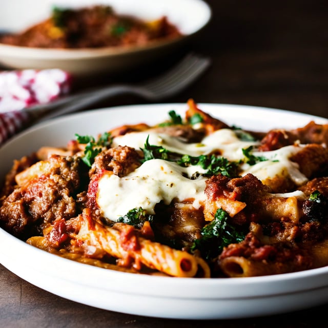 5-Ingredient Italian Sausage and Kale Baked Ziti
