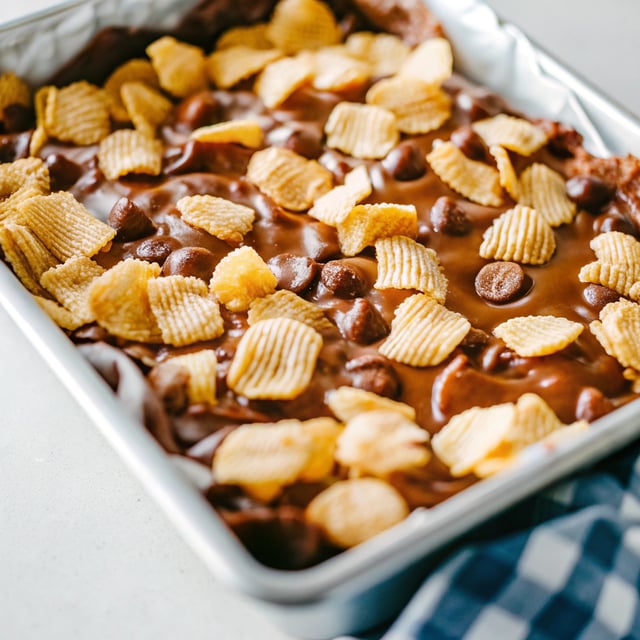 5-Ingredient Kettle Chip Caramel Chocolate Fudge