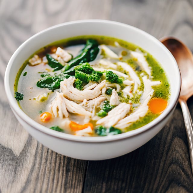 5-Ingredient Pesto Chicken Soup